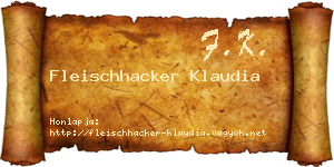Fleischhacker Klaudia névjegykártya